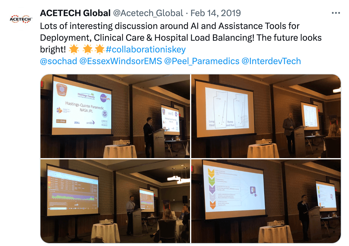 A tweet by @Acetech_Global which includes images of the AI Keynote.